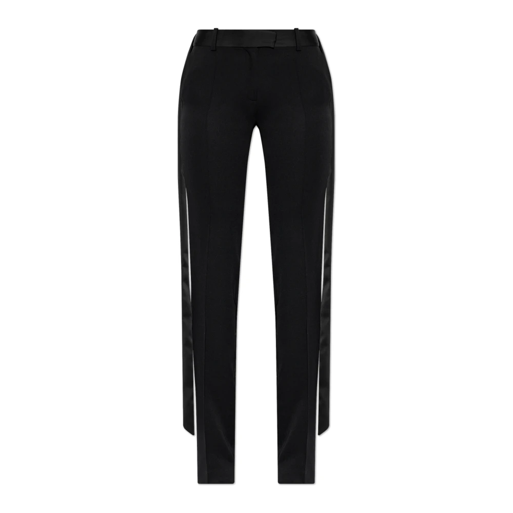 The Attico Women's Black Straight Trousers, M, Wool Trousers