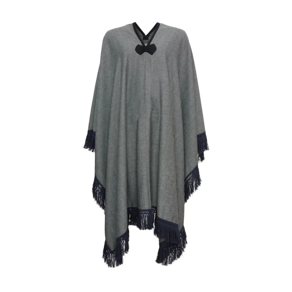 Ines De La Fressange Paris Gonzalo Poncho in linnen Black Dames