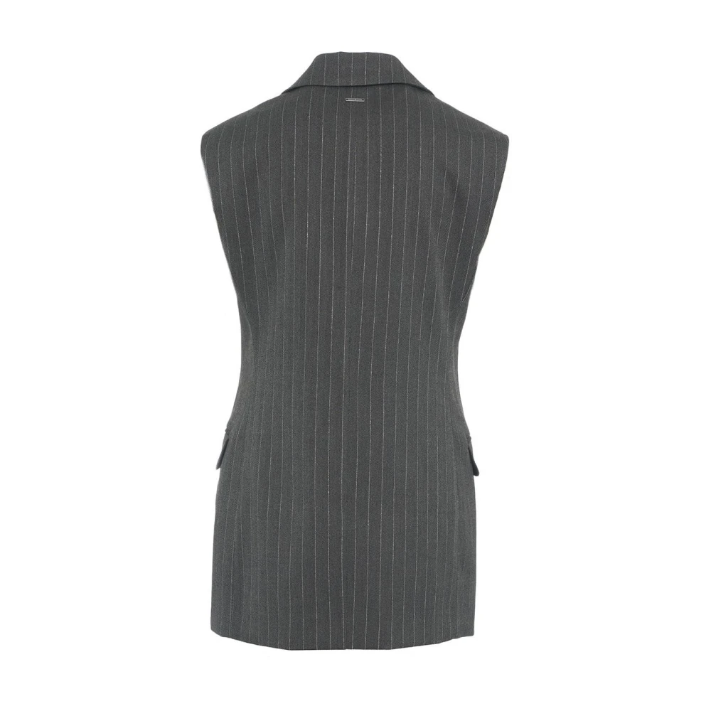 Liu Jo Gilet met krijtstrepen en knoopsluiting Gray Dames