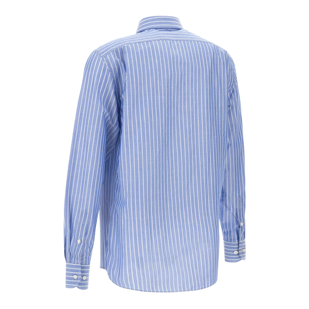 PAUL & SHARK Blauw Gestreept Katoenen Poplin Overhemd Blue Heren