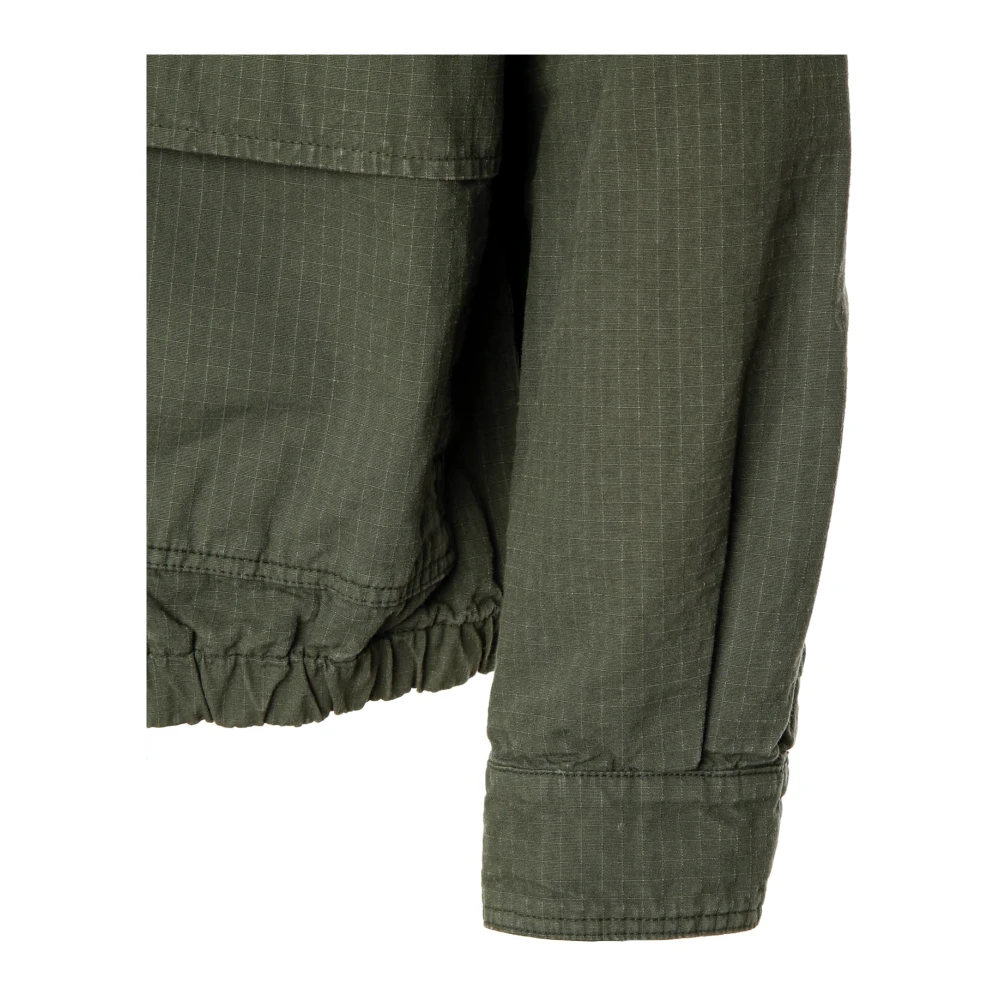 American vintage Lichte Bomberjack met Opstaande Kraag Green Heren