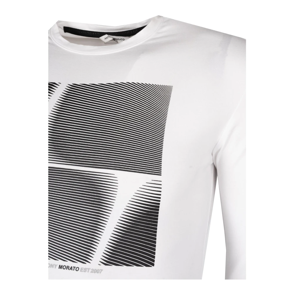 Antony Morato Klassieke Longsleeve met C-hals Print White Heren