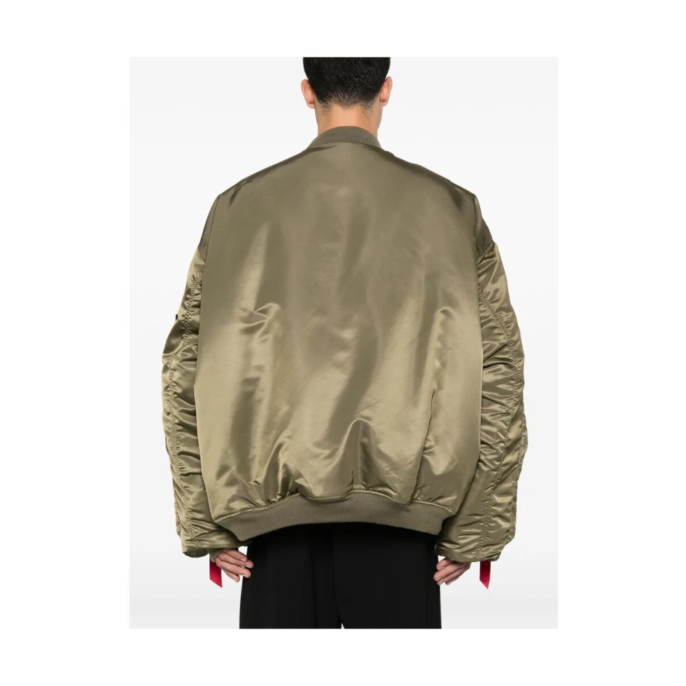 Vetements Khaki Gewatteerde Cargo Jas Omkeerbare Stijl Green Heren