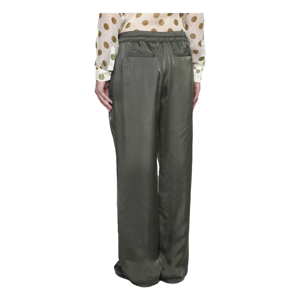 Saint Laurent Khaki Cupro Jogging Broek Green Heren