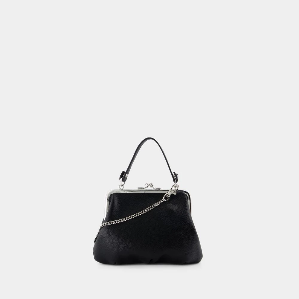 Vivienne Westwood Zwarte Leren Frame Portemonnee met Ketting Black Dames