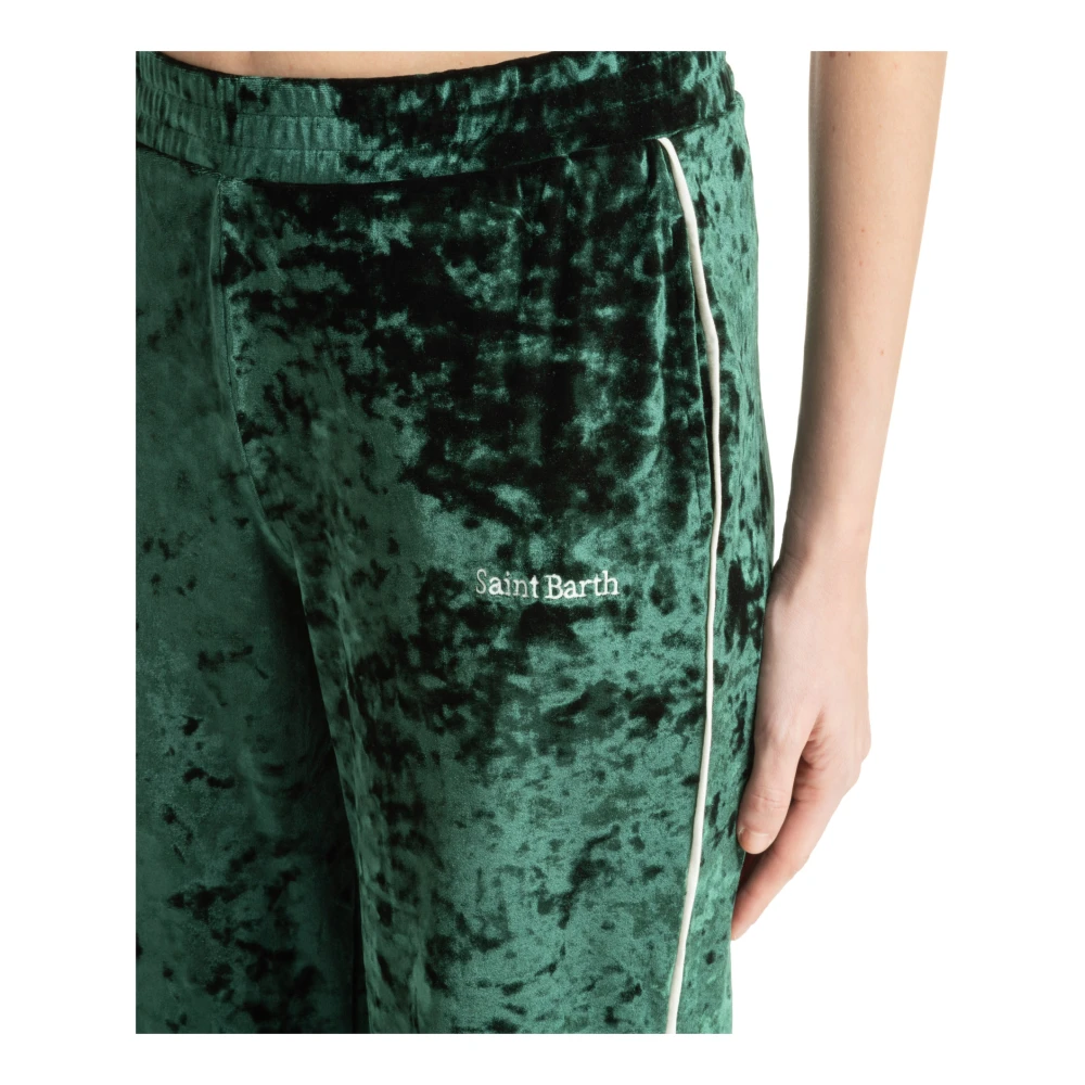 MC2 Saint Barth Sweatpants met Logo en Elastische Taille Green Dames