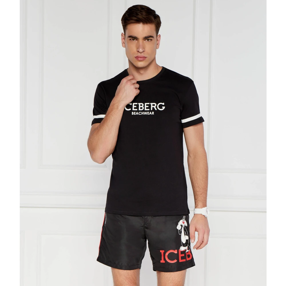 Iceberg Zwart Katoen Regular Fit T-Shirt Black Heren