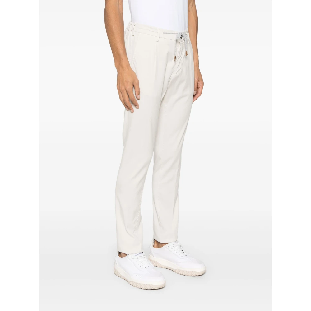 Eleventy Lyocell Katoen Trekkoord Broek Beige Heren