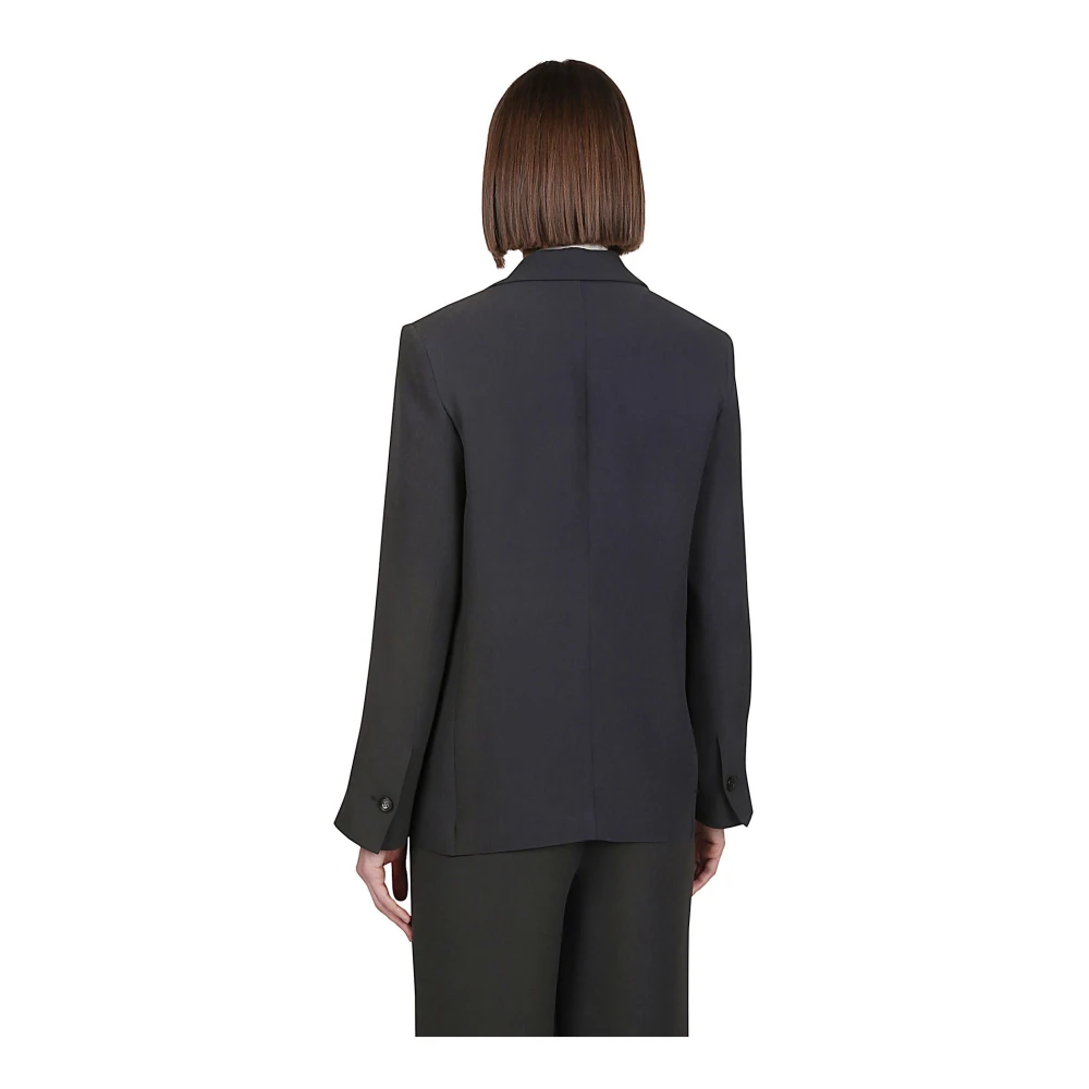 Eleventy Eenrijige zijden cady-jas Blue Dames