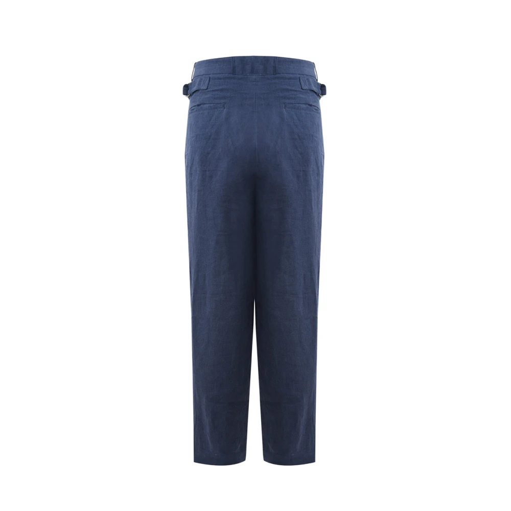 Emporio Armani Linnen Denim Effect Broek Blue Heren