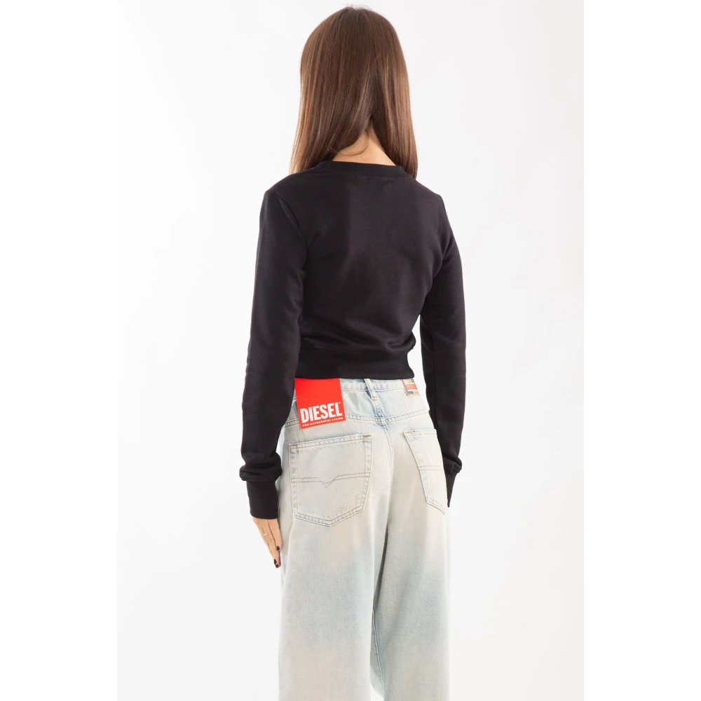 Diesel Oval D Cropped Sweatshirt Black Dames