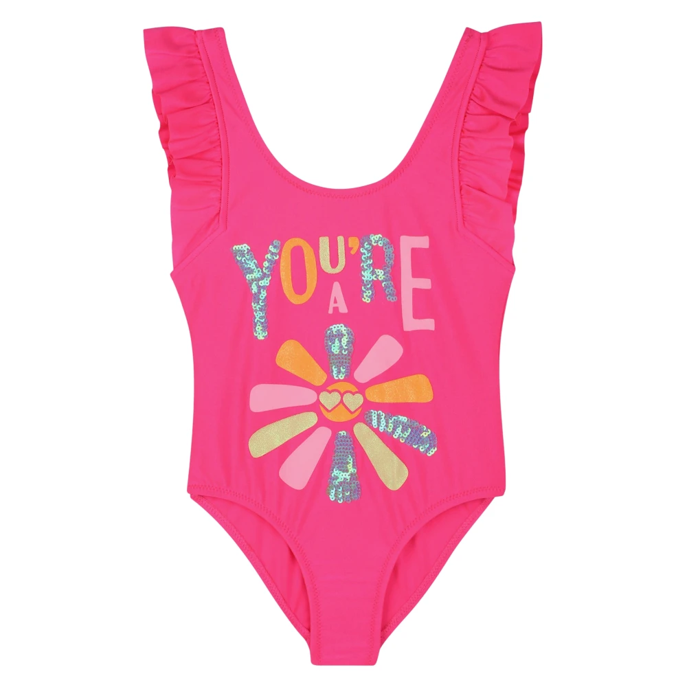 Billieblush Girls Pink Kids Swimsuits, 5 Y, Sequin Swimsuit In