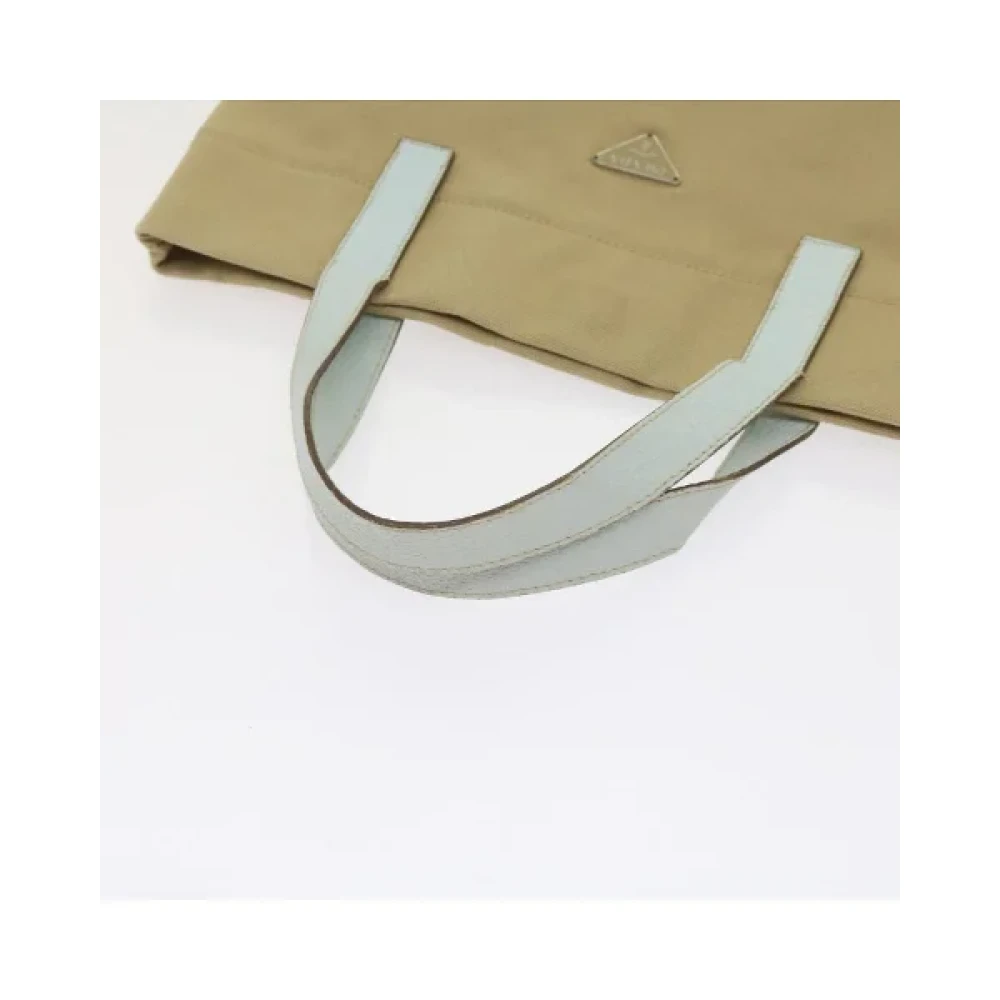 Prada Vintage Pre-owned Cotton prada-bags Beige Dames