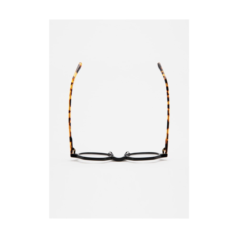 Kaleos Hexagonale Bril van Zwart en Bruin Acetaat Blue Unisex
