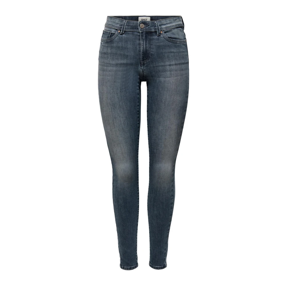 Only Blauwe effen jeans met ritssluiting en knoopsluiting voor vrouwen Blue Dames