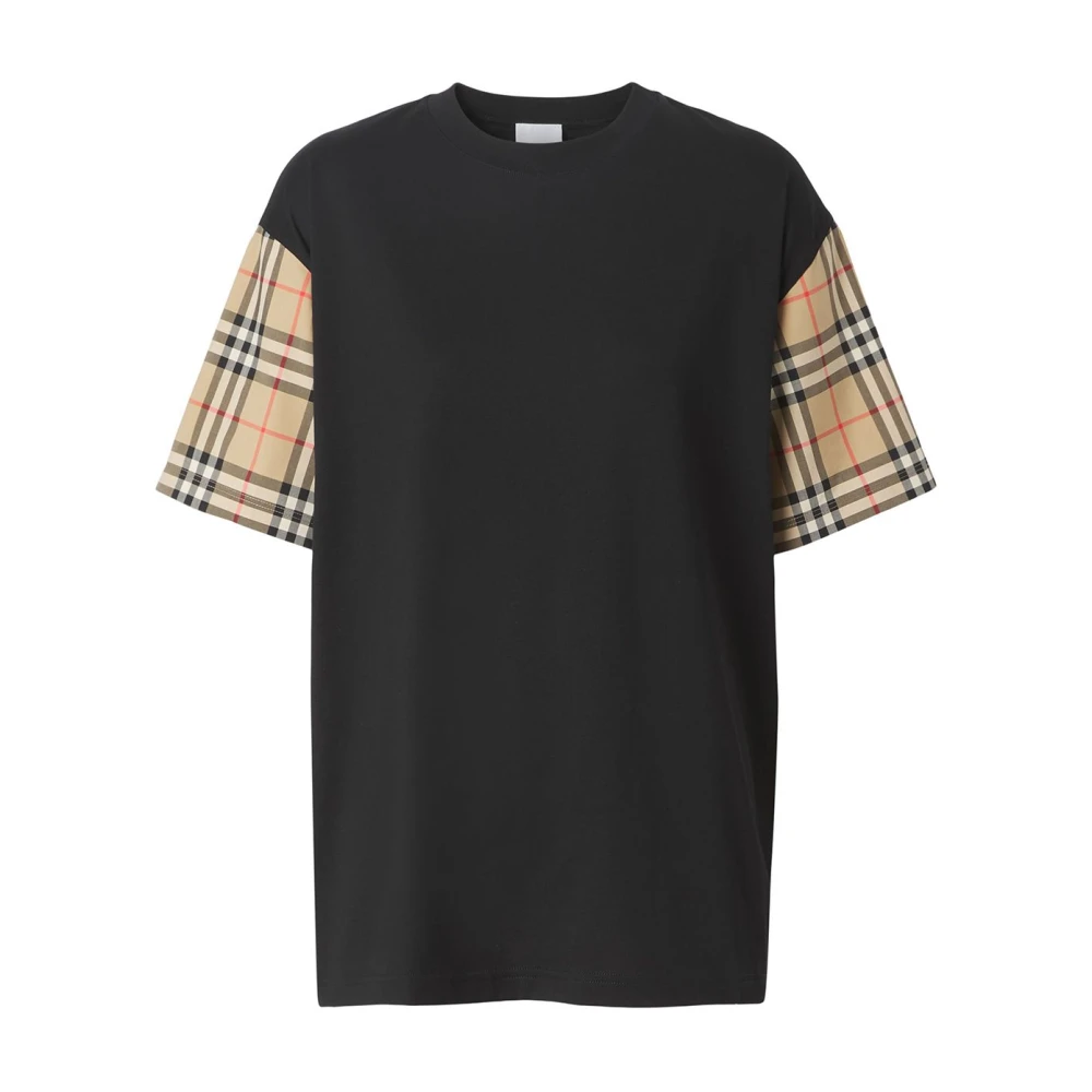 Burberry Vintage Check Katoenen T-shirt Black Heren