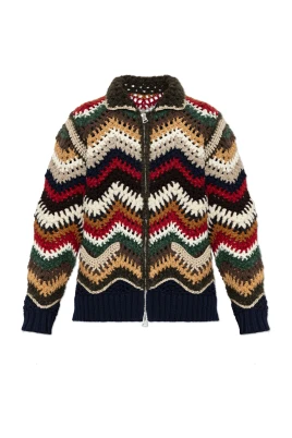 Mix Crochet Knit Blouson