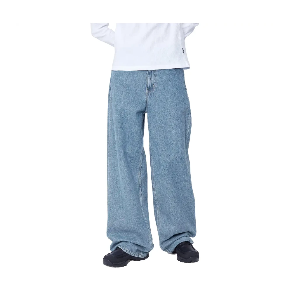 Carhartt Wip Women's Blue Loose Fit Wide Leg Jeans - Loose Fit Jeans - W25 - Jeans
