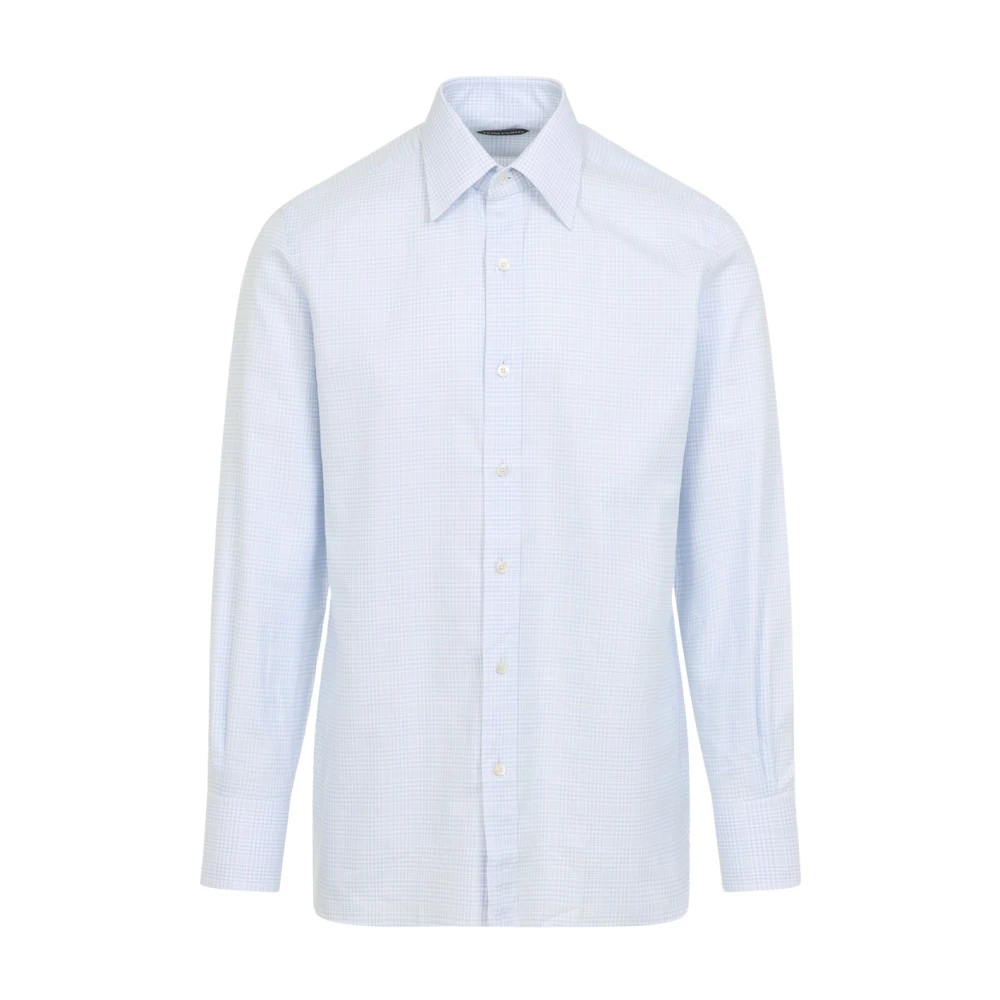 Tom Ford Men's Multicolor Formal Shirts, 2XL, Light Blue Cotton Shirt