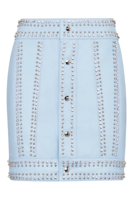 Leather Skirt Short Crystal