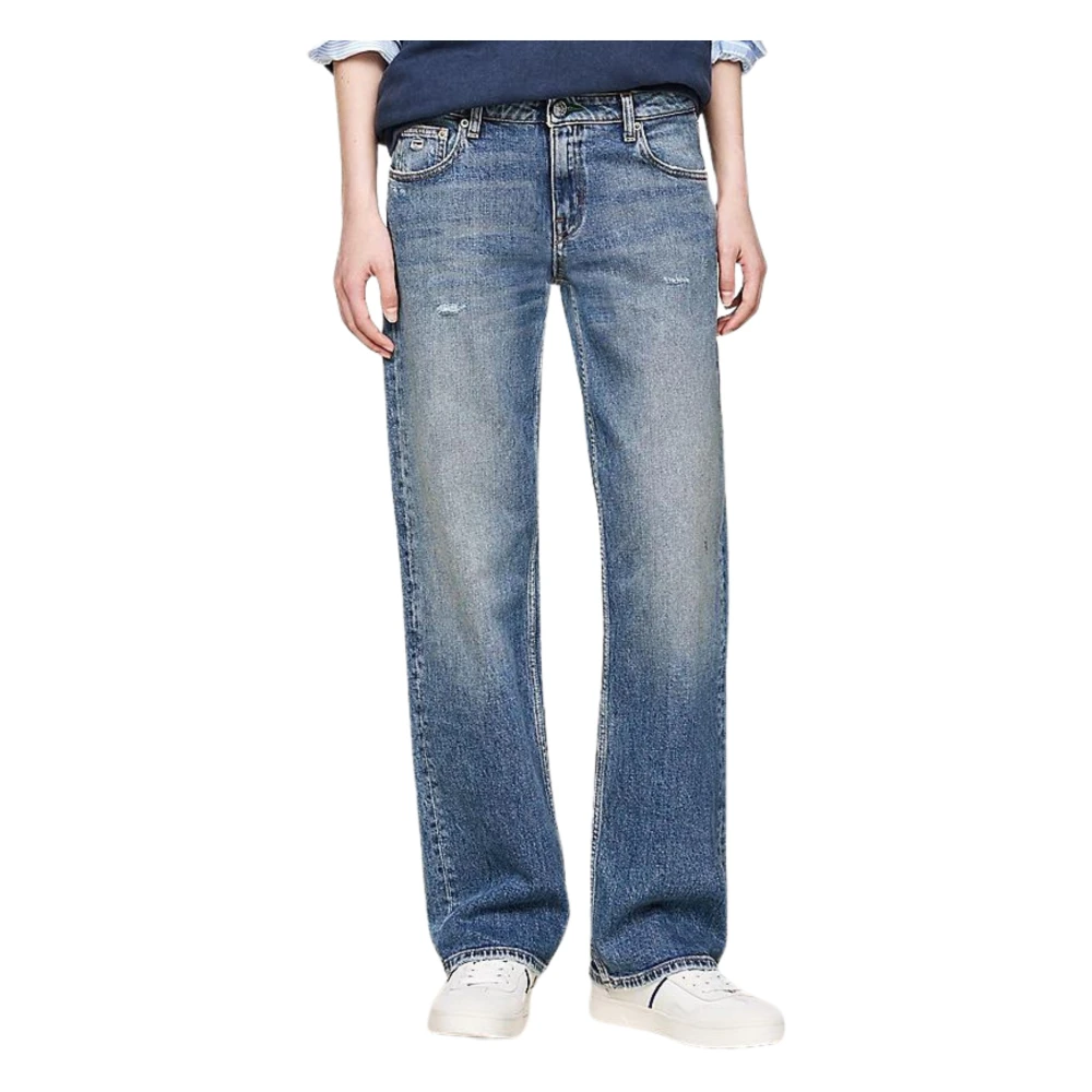 Tommy Hilfiger Distressed Denim Straight Jeans Blue Dames