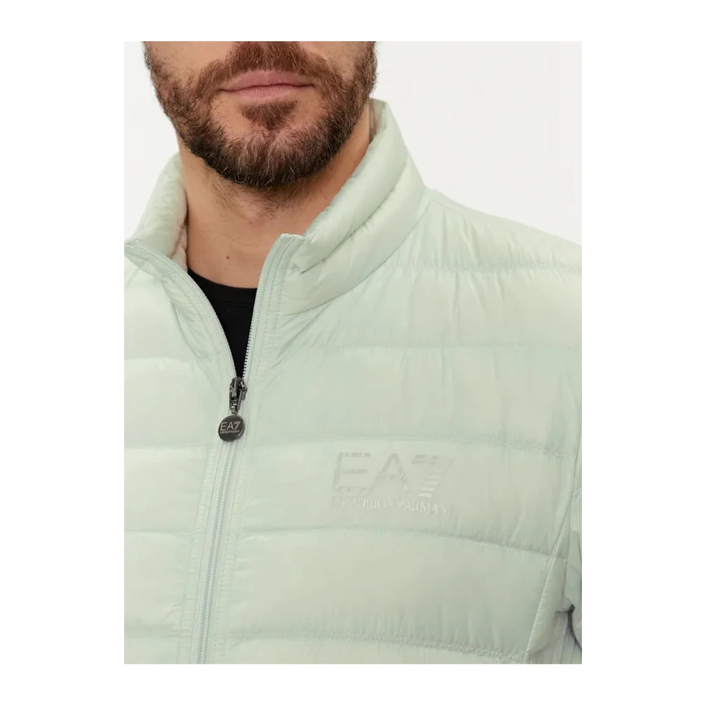 Emporio Armani EA7 Groene Regular Fit Jas met Rits Green Heren