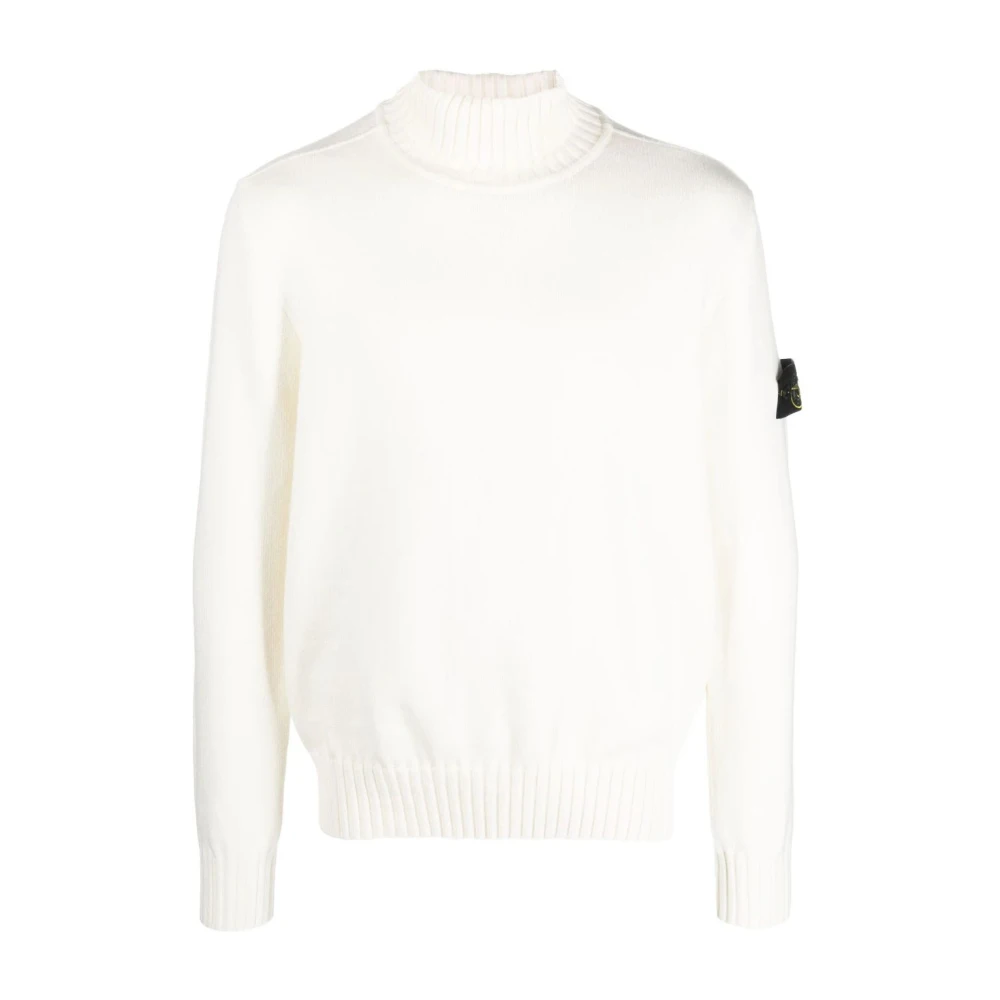 Stone Island Men's White Turtlenecks, 2XL, Turtleneck Jumper