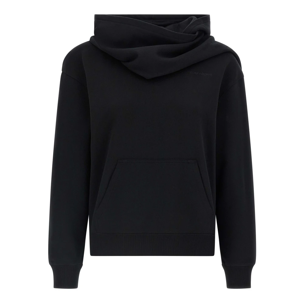 Courrèges Svart Scarf Embroidered Hoodie