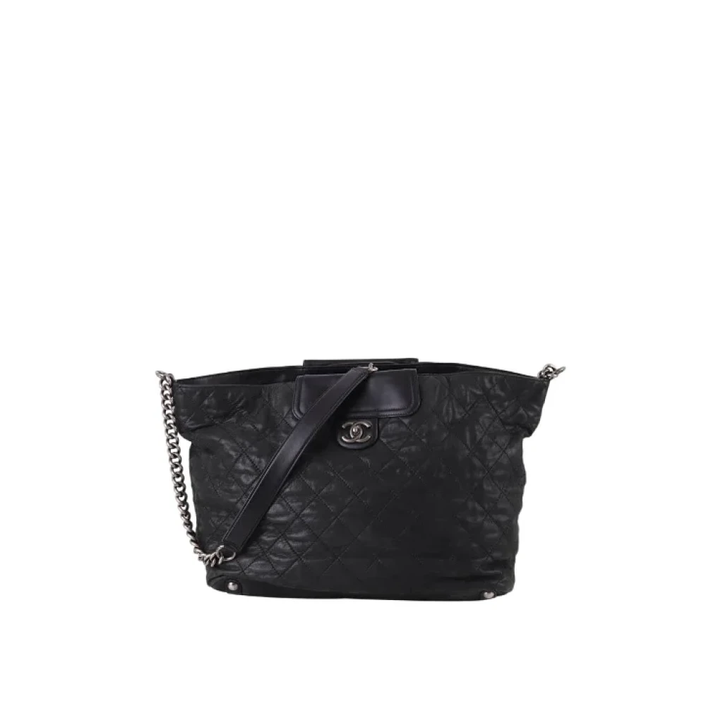 Chanel Vintage Pre-owned Leather totes Black Dames