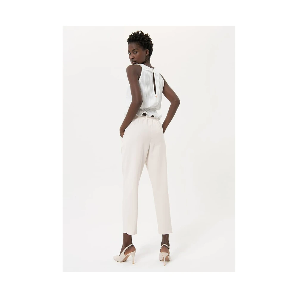 Fracomina Jogger-stijl Hoge Taille Broek White Dames