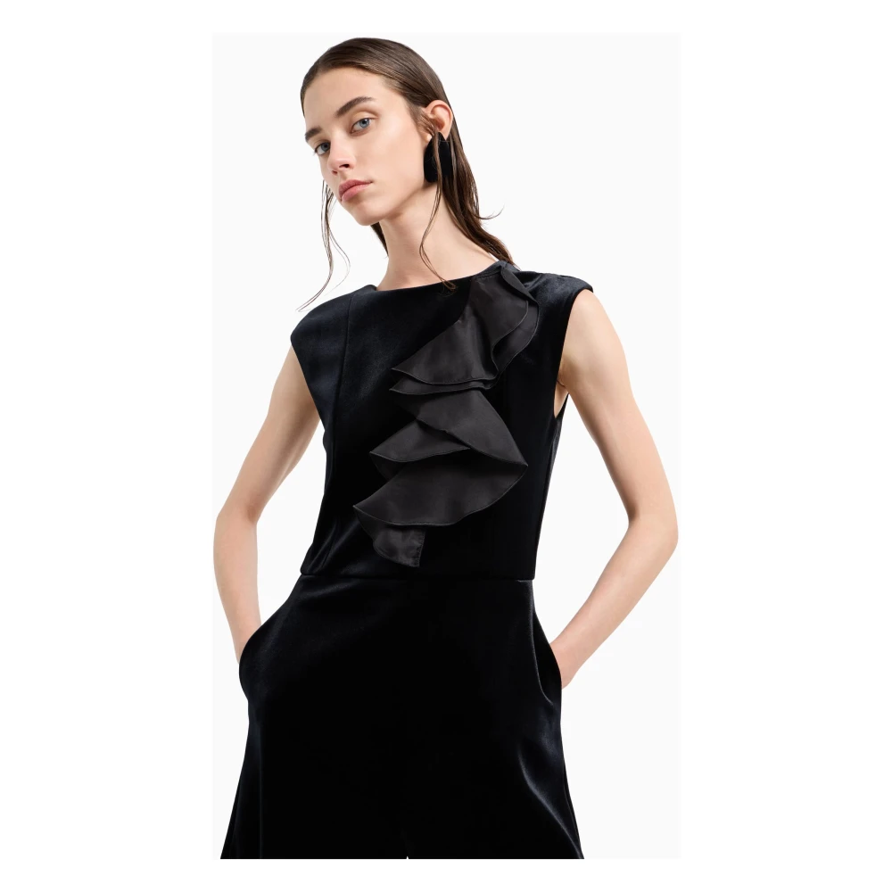 Emporio Armani Zwarte Shorts Jumpsuit met Top Black Dames