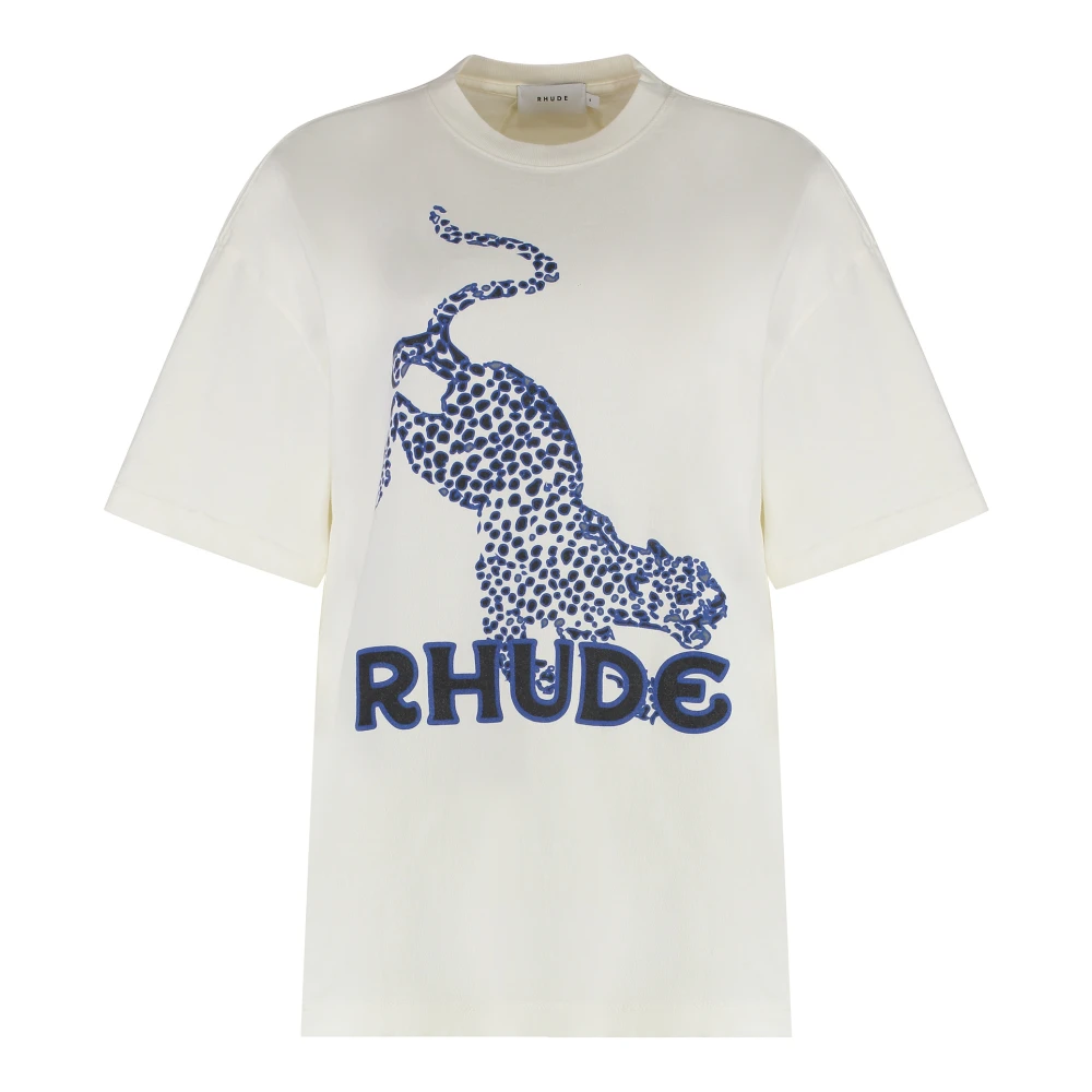 Rhude Katoenen T-shirt met Frontprint White Dames