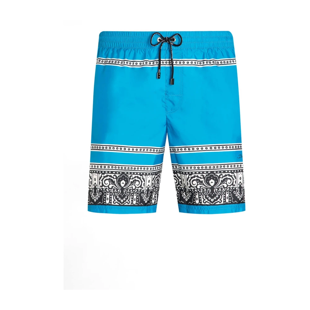 Dolce & Gabbana Men's Blue Swim Trunks For Summer Fun