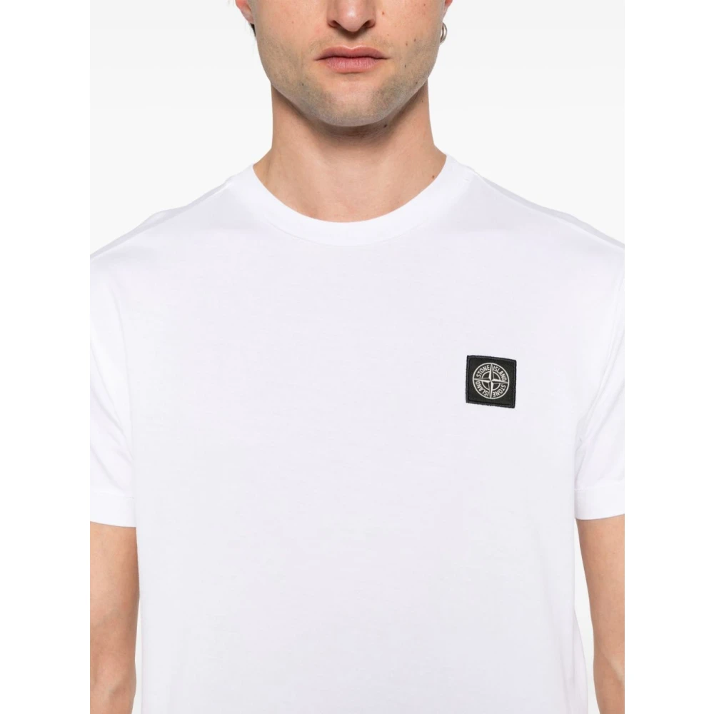 Stone Island Witte T-shirt & Polo Ss25 White Heren