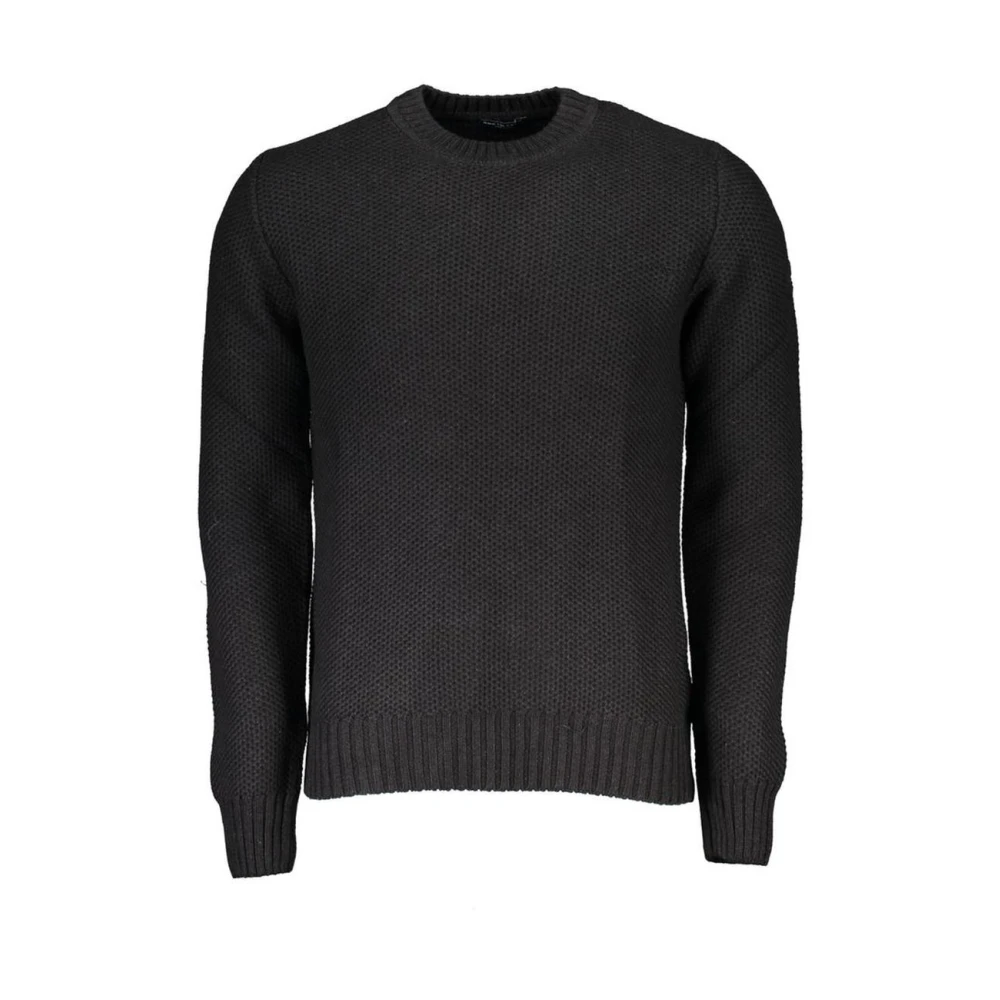 North Sails Men's Black Round-Neck Knitwear, L, Gray Crew Neck Jumper