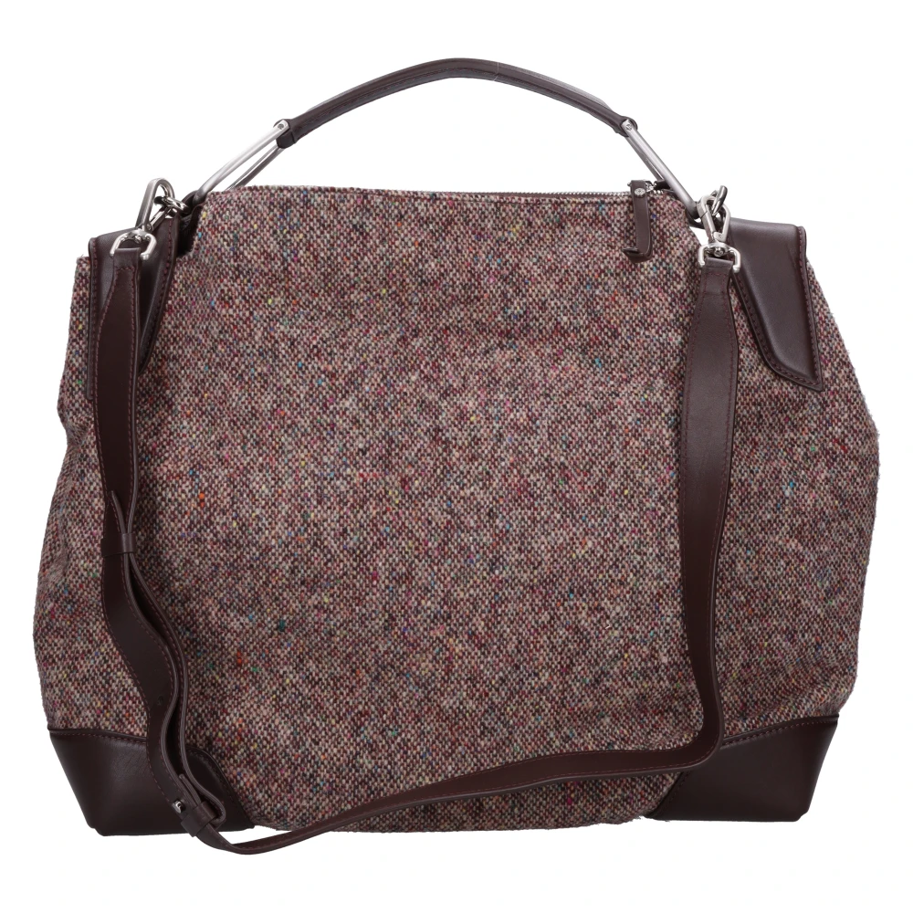 Gianni Chiarini Fabric Bag with Leather Inserts Brown Dames