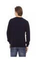 pull-declaratif-bleu-a-col-rond