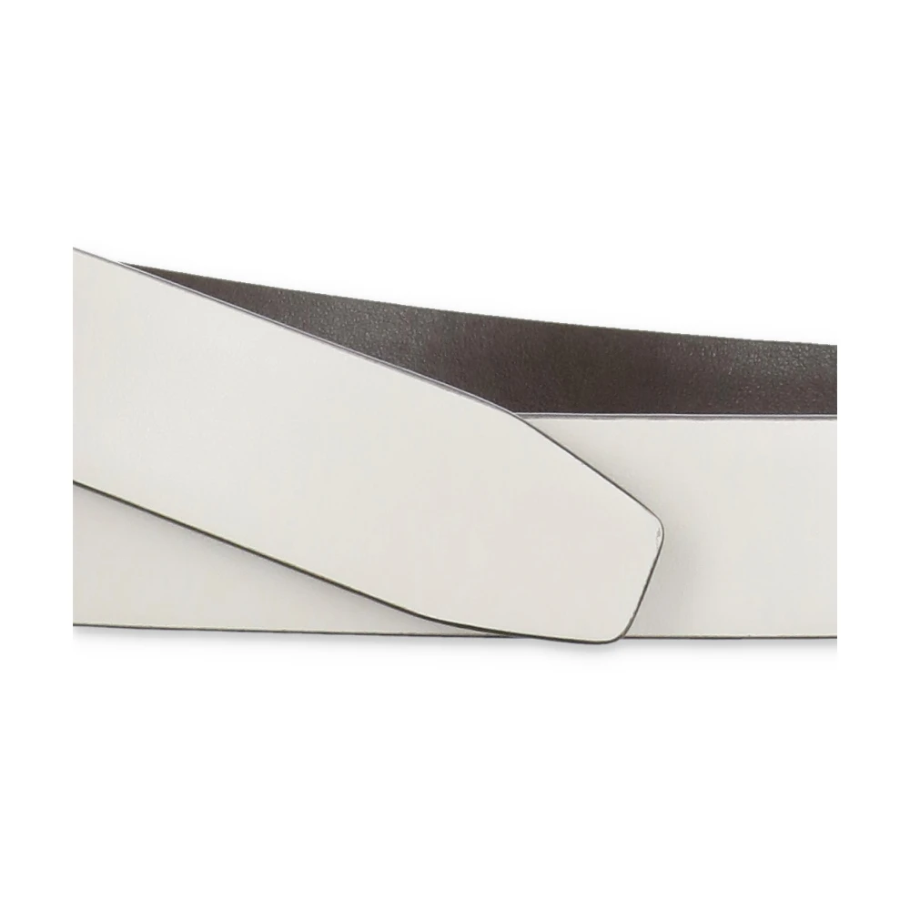 TOD'S Witte leren riem met metalen T-gesp White Dames