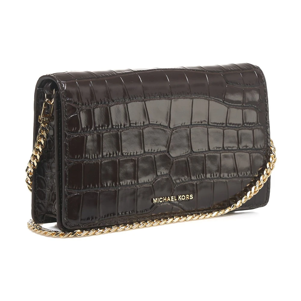 Michael Kors Bruine Schoudertas Krokodillenlook Brown Dames
