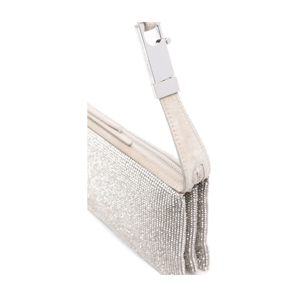 Benedetta Bruzziches Schoudertas met strass en zilveren tint Gray Dames