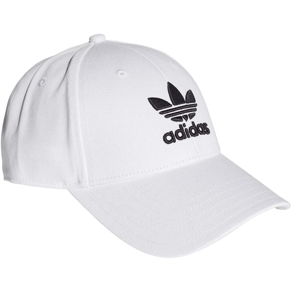 Adidas Originals Vit Bomull Baseball Keps med Broderad Logotyp White, Unisex