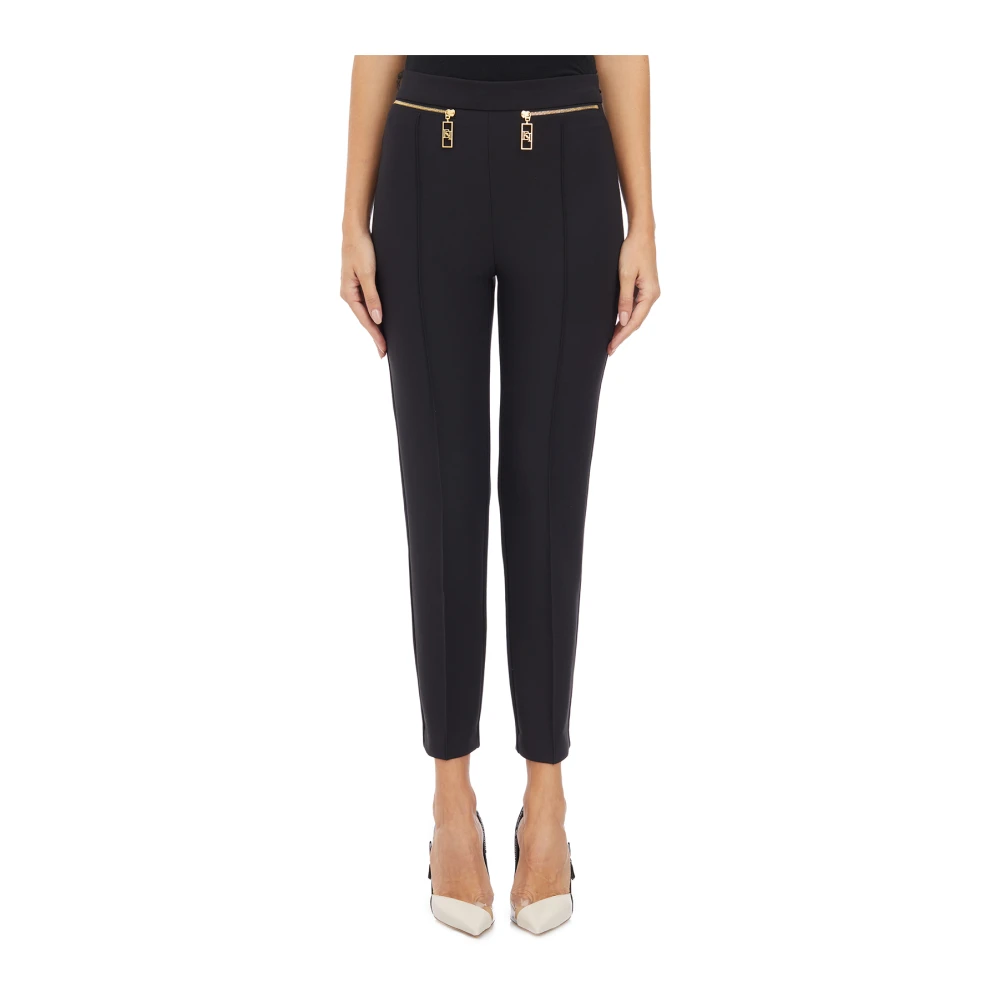 Elisabetta Franchi Rechte Ritsbroek Black Dames