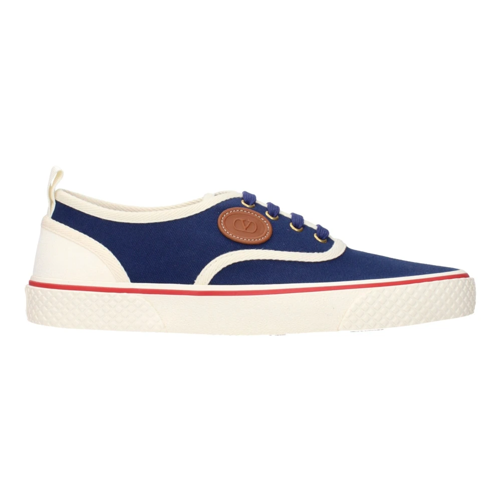Valentino Garavani Blue Sneakers, Male, 8 1/2 Uk, Fabric Low Tops Trainers
