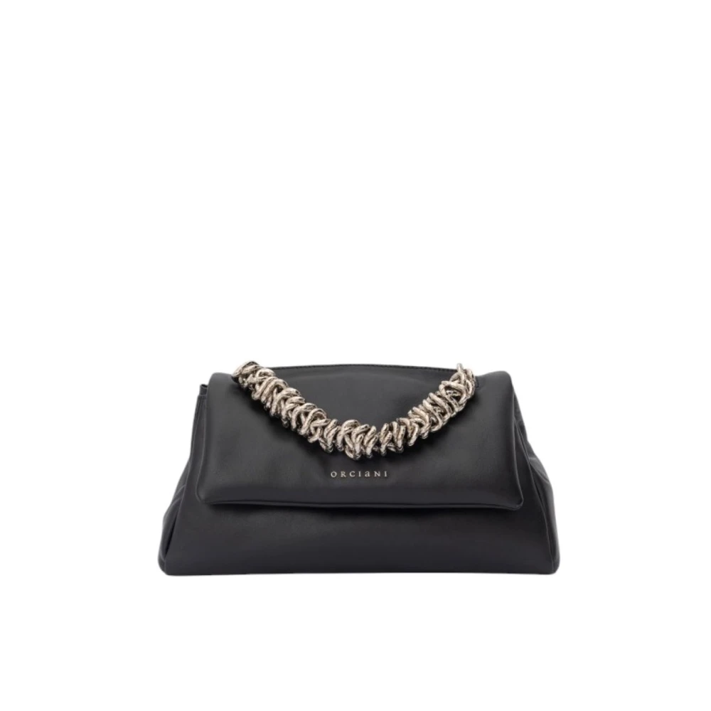 Orciani Schoudertas met puffer effect en metalen handvat Black Dames