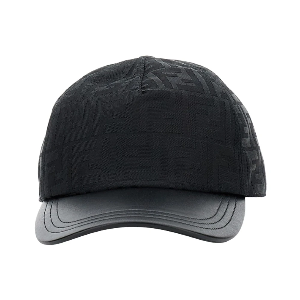 Fendi Men's Black Hats & Caps, One Size, Jacquard Baseball Cap