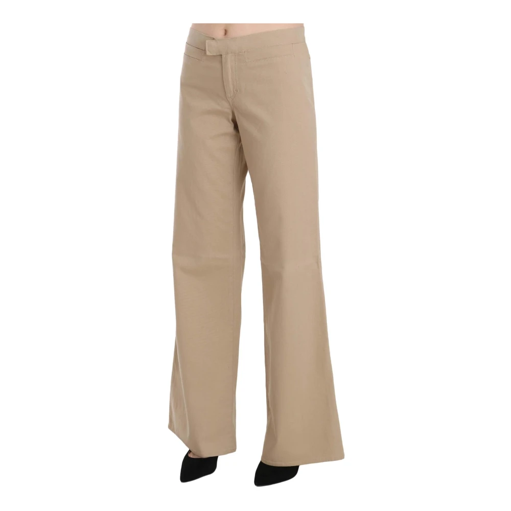 Just Cavalli Beige Flared Katoenen Broek Beige Dames