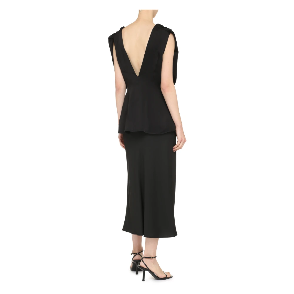 Jil Sander Gebundelde Viscose Top Black Dames
