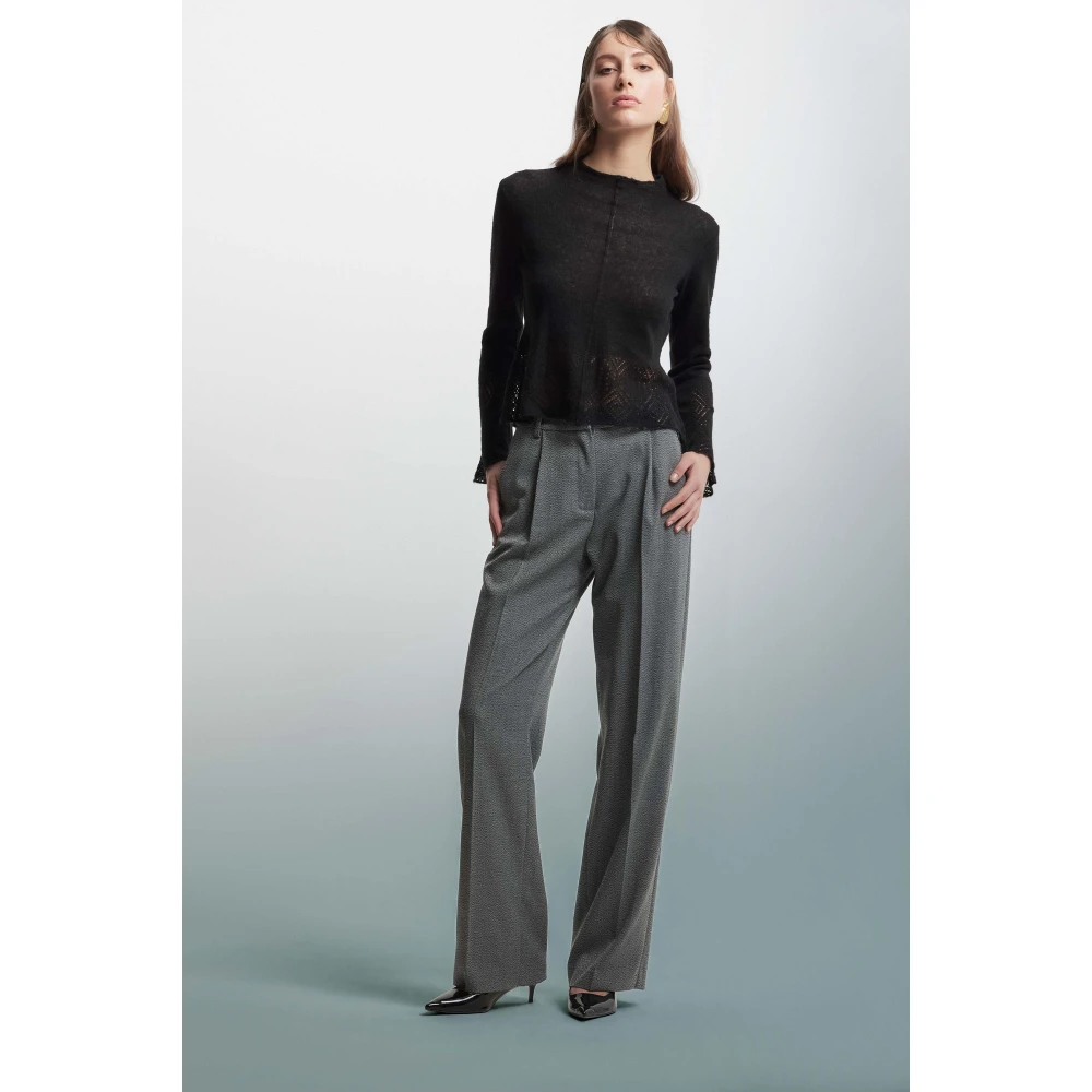 Kocca Pleated straight leg trousers for women Black Dames