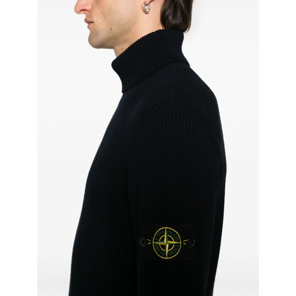 Stone Island Blauwe Sweater Collectie Black Heren