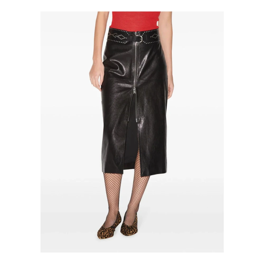 Isabel marant Zwarte Ediaz Lamsvacht Rok Black Dames